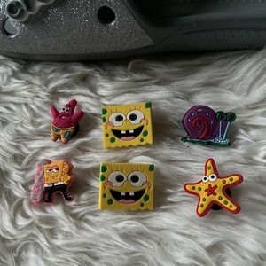 New - Sponge Bob Charms for Crocs (Set of 6)